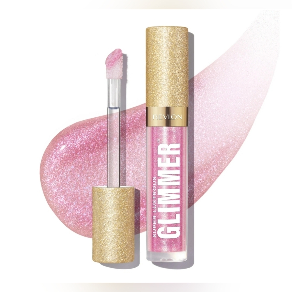 Revlon New Super Lustrous Glimmer Pink Prisma Lip Gloss 002 Glitter